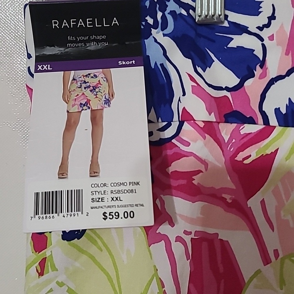 RAFAELLA Women's Bright Floral Skort - Size XXL NEW WITH TAGS - Picture 5 of 7